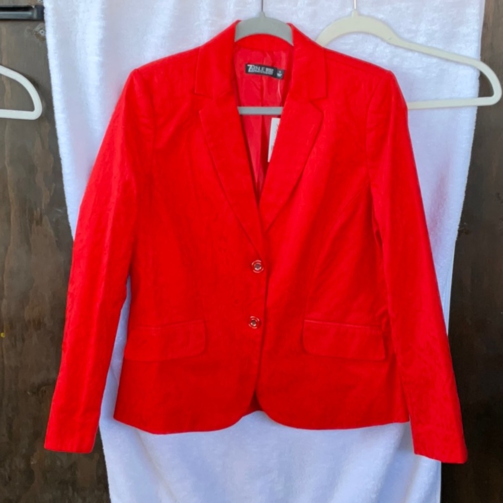 New York & Company Orange 3 Piece Knee-length Pencil Skirt, Blazer and Pant Set - Picture 14 of 15